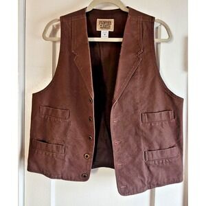 Vtg FRONTIER CLASSICS cotton distressed Men's M western canvas vest 4 pockets